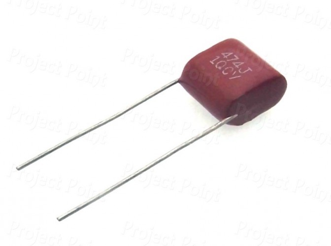 0.47uF 100V Non-Polar Metallized Polypropylene Film Capacitor (Min Order Quantity 1 pc for this Product)