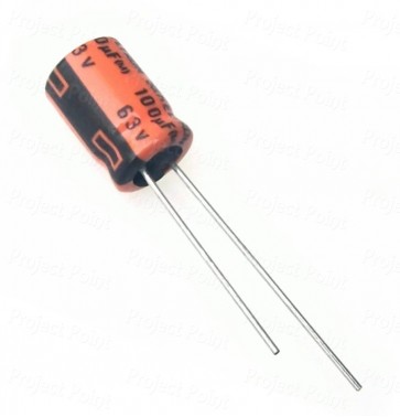 100uF 63V Electrolytic Capacitor - Keltron (Min Order Quantity 1pc for this Product)