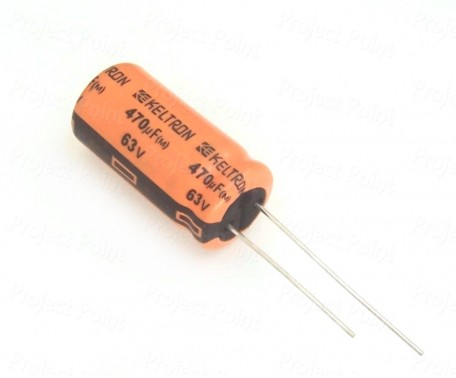 470uF 63V Electrolytic Capacitor - Keltron (Min Order Quantity 1pc for this Product)