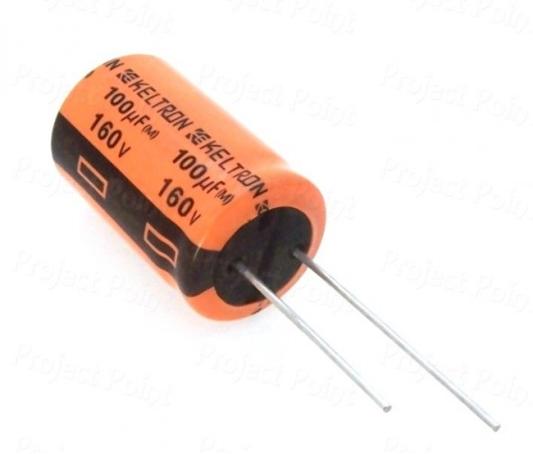 100uF 160V Electrolytic Capacitor - Keltron Small (Min Order Quantity 1 pc for this Product)