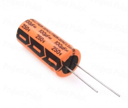 100uF 250V High Quality Electrolytic Capacitor - Keltron (Min Order Quantity 1pc for this Product)
