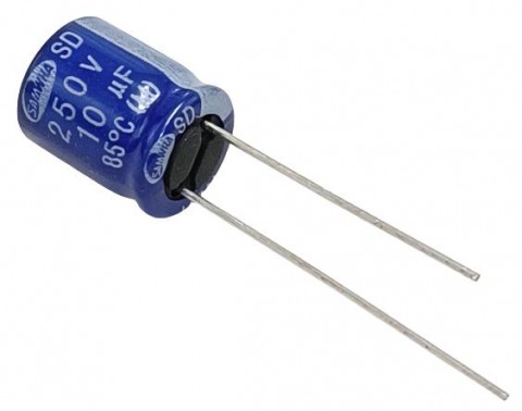 10uF 250V Electrolytic Capacitor - Samwha (Min Order Quantity 1pc for this Product)