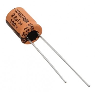22uF 100V High Quality Electrolytic Capacitor - Keltron (Min Order Quantity 1pc for this Product)