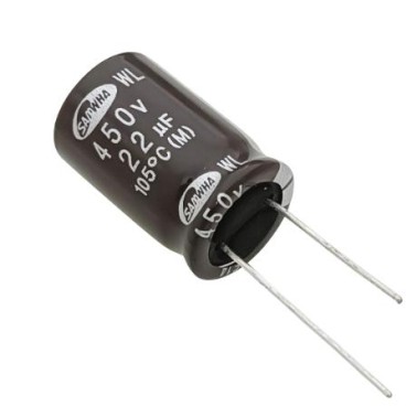 22uF 450V 105°C Electrolytic Capacitor - Samwha WL Series (Min Order Quantity 1 pc for this Product)