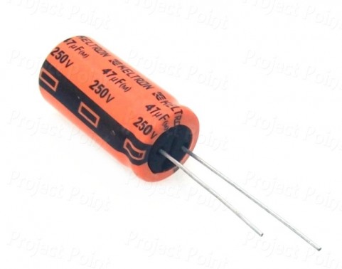 47uF 250V High Quality Electrolytic Capacitor - Keltron (Min Order Quantity 1pc for this Product)