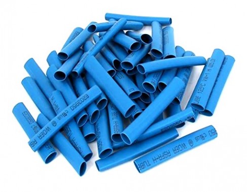 Pre-Cut Heat Shrink Tube 5mm x 35mm Blue - 50 Pcs (Min Order Quantity 1pc for this Product)