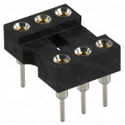 6-Pin High Reliability Machined Contacts IC Socket