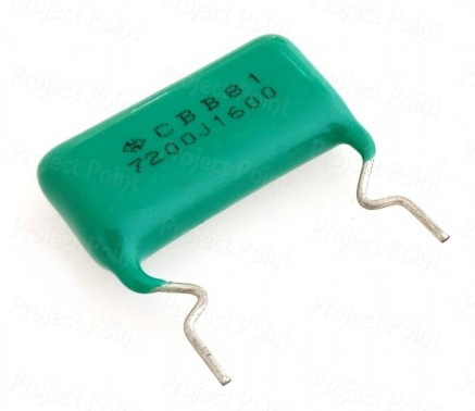 0.0072uF (7.2nF) 1600V Non-Polar Polypropylene Film Capacitor (Min Order Quantity 1pc for this Product)