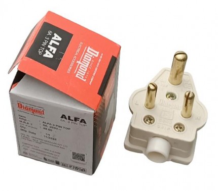 3-Pin Plug Top 6A 250V High Quality - Diamond Alfa (Min Order Quantity 1pc for this Product)