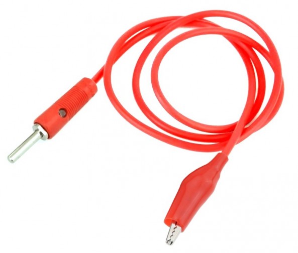 4mm Banana Plug to Alligator (Crocodile) Cable - 6A 80cm Red (Min Order Quantity 1 pc for this Product)