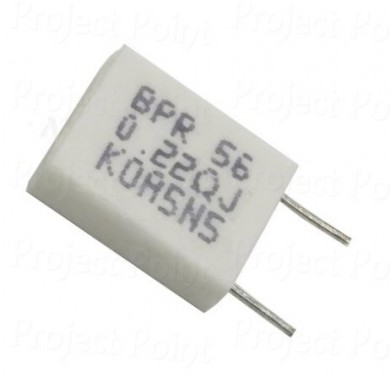 0.22 Ohm 5W Non-inductive Ceramic Cement Resistor - BPR56 (Min Order Quantity 1pc for this Product)