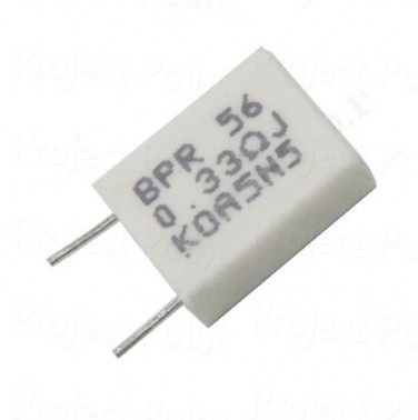 0.33 Ohm 5W Non-inductive Ceramic Cement Resistor - BPR56 (Min Order Quantity 1pc for this Product)