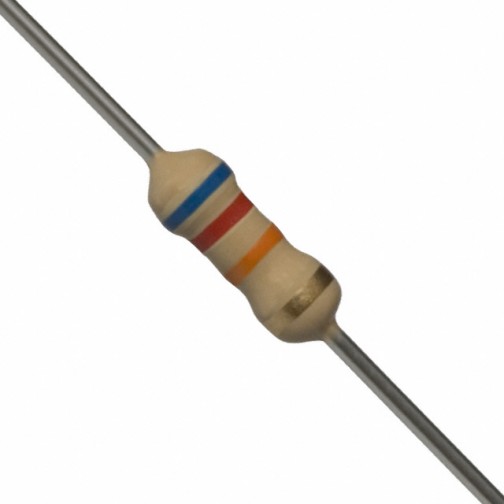 62K Ohm 0.25W Carbon Film Resistor 5% - High Quality (Min Order Quantity 1 pc for this Product)