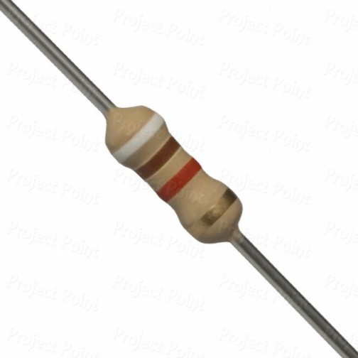 9.1K Ohm 0.25W Carbon Film Resistor 5% - Medium Quality (Min Order Quantity 1 pc for this Product)