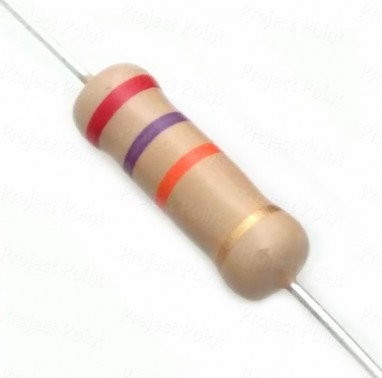 27K Ohm 1W Carbon Film Resistor 5% - High Quality (Min Order Quantity 1pc for this Product)