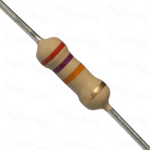 27K Ohm 0.5W Carbon Film Resistor 5% - High Quality (Min Order Quantity 1 pc for this Product)