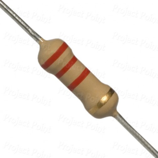 2.2K Ohm 0.5W Carbon Film Resistor 5% - High Quality (Min Order Quantity 1 pc for this Product)