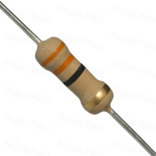 33 Ohm 0.5W Carbon Film Resistor 5% - High Quality (Min Order Quantity 1 pc for this Product)