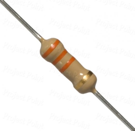 33K Ohm 0.5W Carbon Film Resistor 5% - High Quality (Min Order Quantity 1 pc for this Product)