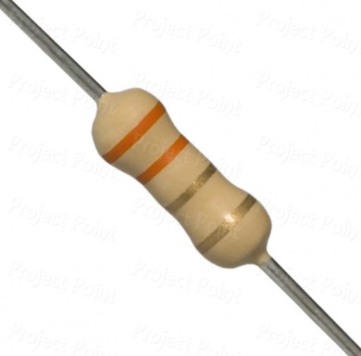 3.3 Ohm 0.5W Carbon Film Resistor 5% - High Quality (Min Order Quantity 1 pc for this Product)