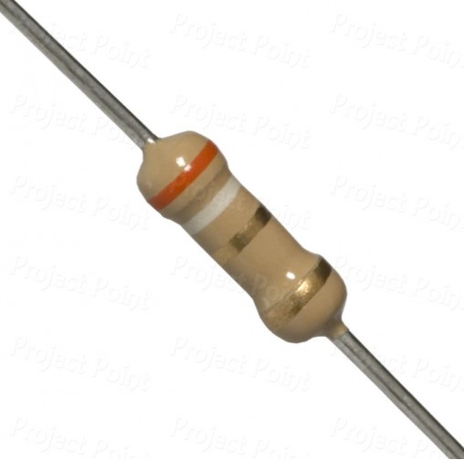 3.9 Ohm 0.5W Carbon Film Resistor 5% - High Quality (Min Order Quantity 1 pc for this Product)