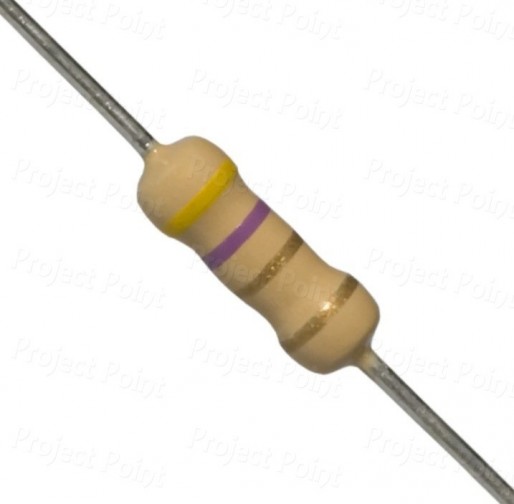 4.7 Ohm 0.5W Carbon Film Resistor 5% - High Quality (Min Order Quantity 1 pc for this Product)