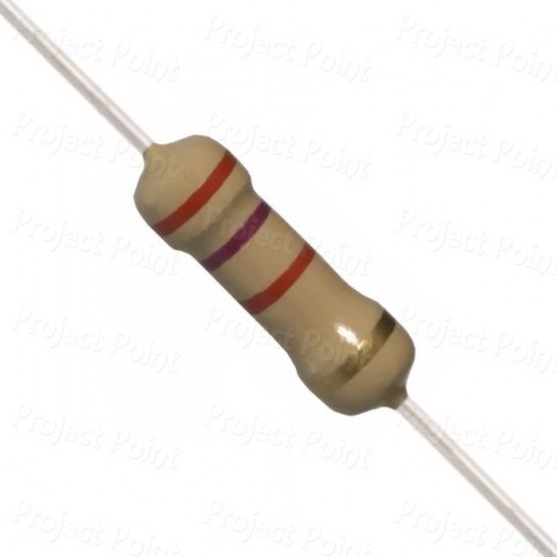 2.7K Ohm 0.5W Carbon Film Resistor 5% - Medium Quality (Min Order Quantity 1 pc for this Product)