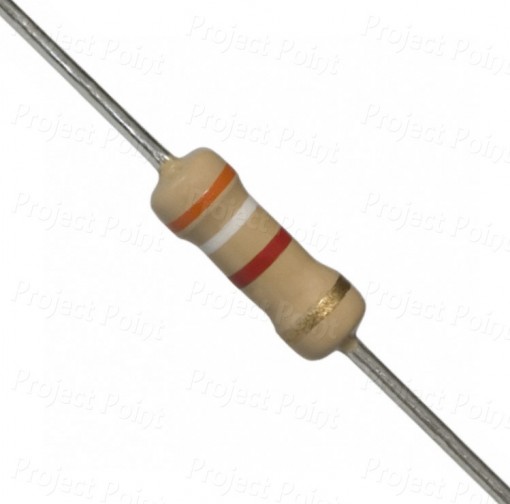 3.9K Ohm 0.5W Carbon Film Resistor 5% - High Quality (Min Order Quantity 1 pc for this Product)