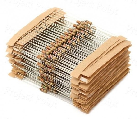 Vishay Resistors Pack - 61 Values Assorted CFR 5% 0.25W 1220 Pcs (10 To 1M Ohm) (Min Order Quantity 1 pc for this Product)