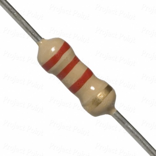 2.2K Ohm 0.25W Carbon Film Resistor 5% - Medium Quality (Min Order Quantity 1 pc for this Product)