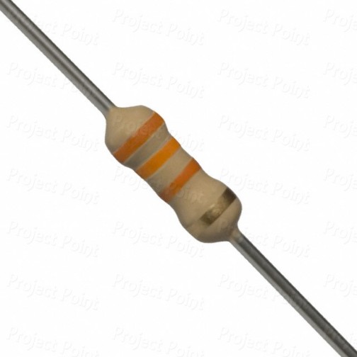 33K Ohm 0.25W Carbon Film Resistor 5% - High Quality (Min Order Quantity 1 pc for this Product)