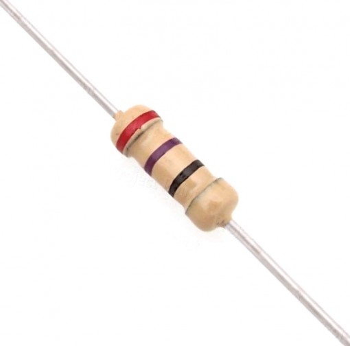 27 Ohm 0.5W Carbon Film Resistor 5% - High Quality (Min Order Quantity 1 pc for this Product)