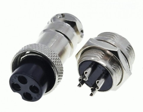 4-Pin 16mm Male And Female Circular Panel Connector (Min Order Quantity 1pc for this Product)