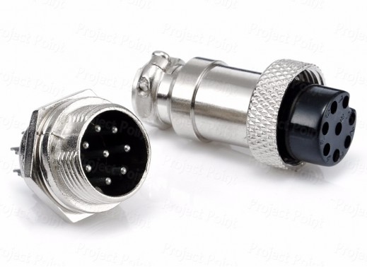 8-Pin 16mm Male And Female Circular Panel Connector (Min Order Quantity 1pc for this Product)