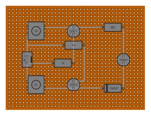 AND Gate Using LED And Diode on Dot Matrix PCB (Min Order Quantity 1pc for this Product)