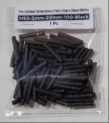 Pre-Cut Heat Shrink Tube 2mm x 20mm Black - 100 Pcs
