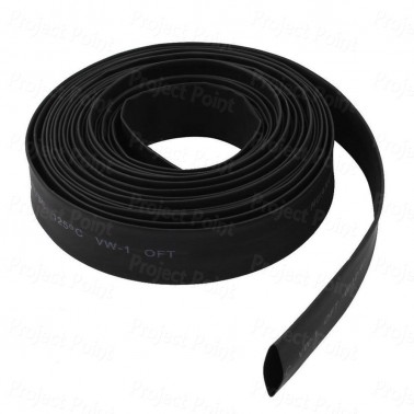 Heat Shrink Tube 6mm Black - 1Mtr (Min Order Quantity 1mtr for this Product)