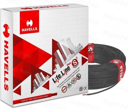 Havells Lifeline Plus Cable - PVC Insulated Flexible Wire 2.5 Sq.mm Black - 1Mtr (Min Order Quantity 1 mtr for this Product)