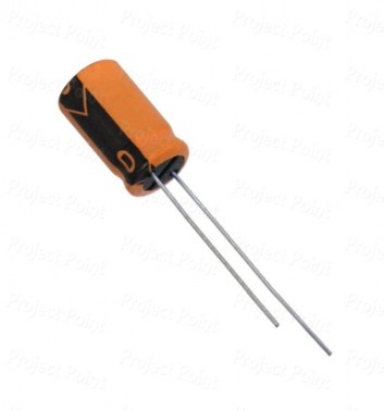 2.2uF 63V Electrolytic Capacitor - Keltron (Min Order Quantity 1pc for this Product)