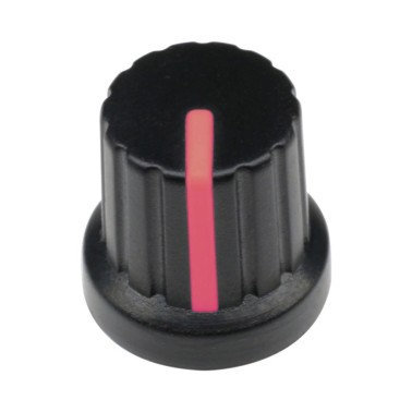 12mm Black Plastic Knob With Red Pointer (Min Order Quantity 1pc for this Product)