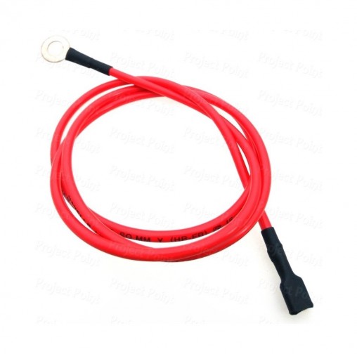 Female Spade to 6mm Ring Type Lug Terminals Cable - 13A 25cm Red (Min Order Quantity 1 pc for this Product)