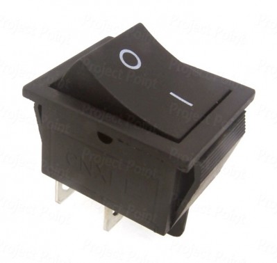 15A DPST Best Quality Non-Illuminated Rocker Switch - Black (Min Order Quantity 1pc for this Product)