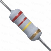 220K Ohm 1W Flameproof Metal Oxide Resistor - Medium Quality