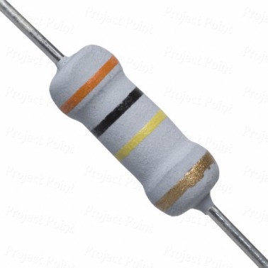 300K Ohm 1W Flameproof Metal Oxide Resistor - Medium Quality (Min Order Quantity 1pc for this Product)