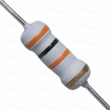 30K Ohm 1W Flameproof Metal Oxide Resistor - Medium Quality (Min Order Quantity 1 pc for this Product)