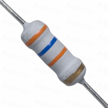 36K Ohm 1W Flameproof Metal Oxide Resistor - Medium Quality (Min Order Quantity 1 pc for this Product)