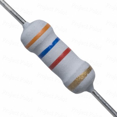 3.6K Ohm 1W Flameproof Metal Oxide Resistor - Medium Quality (Min Order Quantity 1 pc for this Product)