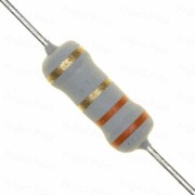 3.3 Ohm 1W Flameproof Metal Oxide Resistor - Medium Quality