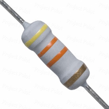 43K Ohm 1W Flameproof Metal Oxide Resistor - Medium Quality (Min Order Quantity 1 pc for this Product)