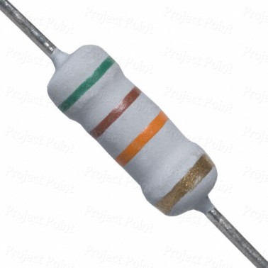 51K Ohm 1W Flameproof Metal Oxide Resistor - Medium Quality (Min Order Quantity 1 pc for this Product)